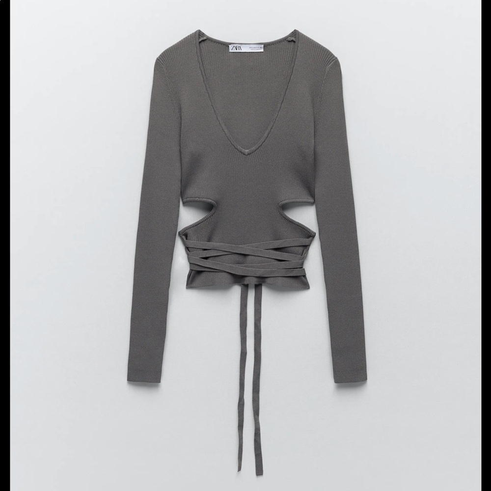 NWT Zara Cut Out Knit Top